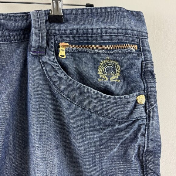 Coogi Jeans Mens 42x35 Blue Baggy Denim Embroidered Pockets Hip Hop Rap Y2K - Picture 4 of 16